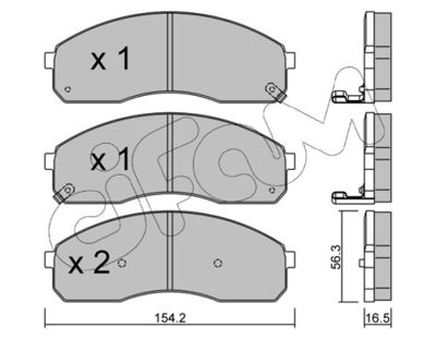 Комплект тормозных колодок, дисковый тормоз 822-374-0