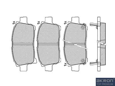 Комплект тормозных колодок, дисковый тормоз AKRON-MALÒ 1050332 для GREAT WALL COOLBEAR
