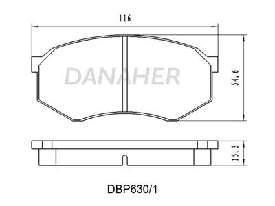 Комплект тормозных колодок, дисковый тормоз DANAHER DBP630/1 для MITSUBISHI STARION