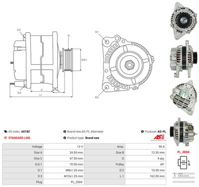 GENERATOR / ALTERNATOR AS-PL A5182 4