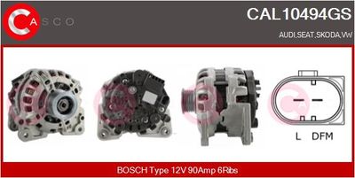 Генератор CASCO CAL10494GS для VW UP!