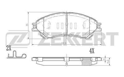 ZEKKERT BS-2974 Тормозные колодки и сигнализаторы  для SUZUKI SX4 (Сузуки Сx4)