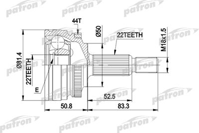 PATRON PCV1272 ШРУС  для VOLVO 460 (Вольво 460)