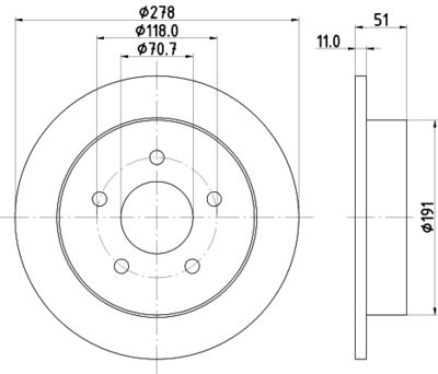 Тормозной диск HELLA 8DD 355 106-961 для PONTIAC GRAND PRIX
