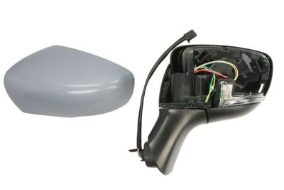 Zijspiegel Links (elektrisch, asferisch, met verwarming, under-coated, elektrisch opklapbaar, met indicator) past: RENAULT CAPTUR I 06.17-12.19