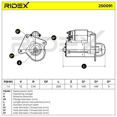 стартер RIDEX 2S0091