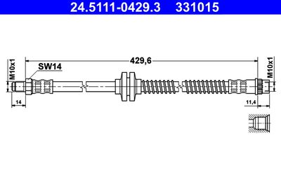 Тормозной шланг ATE 24.5111-0429.3 для RENAULT MEGANE