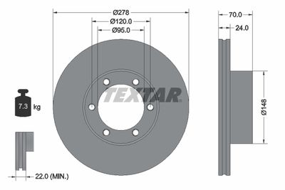 TEXTAR 92033100 Тормозные диски для RENAULT MASTER