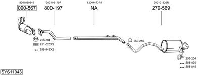 SISTEM DE ESAPAMENT BOSAL SYS11043