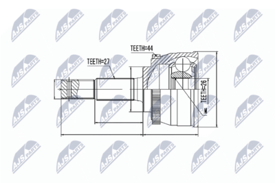 Zestaw przegubu, wał napędowy NTY NPZ-NS-041