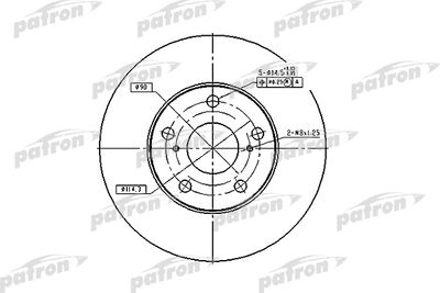 Тормозной диск PATRON PBD1431 для TOYOTA CAMRY