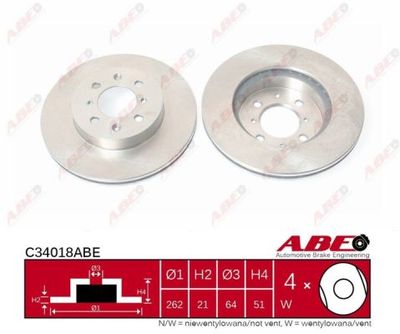 Bromsskiva ABE C34018ABE för HONDA