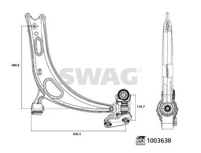 носач, окачване на колелата SWAG 33 11 4454