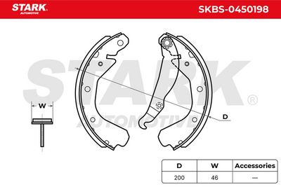 комплект спирачна челюст STARK SKBS-0450198