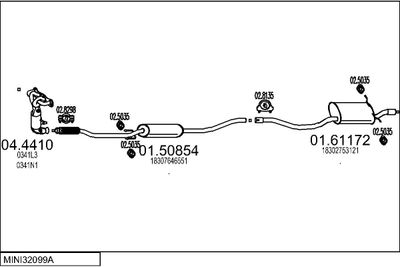 SISTEM DE ESAPAMENT MTS MINI32099A031111