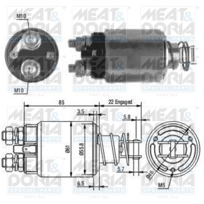 Тяговое реле, стартер MEAT & DORIA 46119 для IVECO DAILY