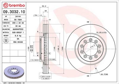 BREMSSCHEIBE BREMBO 09303210 1
