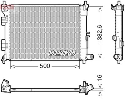 Радиатор, охлаждение двигателя DENSO DRM41032 для HYUNDAI i20