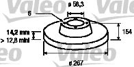 Тормозной диск VALEO 186614 для ALFA ROMEO AR