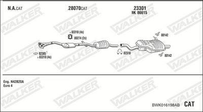 Изпускателна система WALKER BWK016198AB
