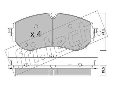 Zestaw klocków hamulcowych, hamulce tarczowe FRI.TECH. 1262.0