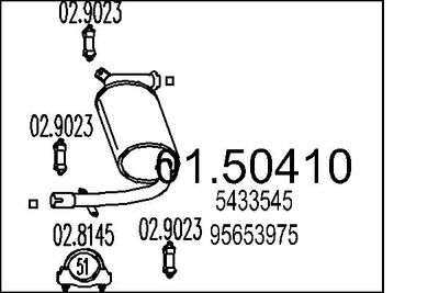 Средний глушитель выхлопных газов MTS 01.50410 для FIAT 242