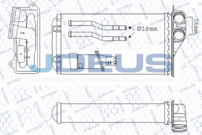Теплообменник, отопление салона JDEUS M-2070160 для PEUGEOT 107