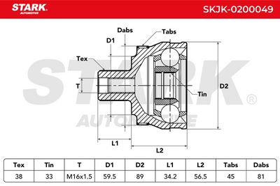 каре комплект, полуоска STARK SKJK-0200049