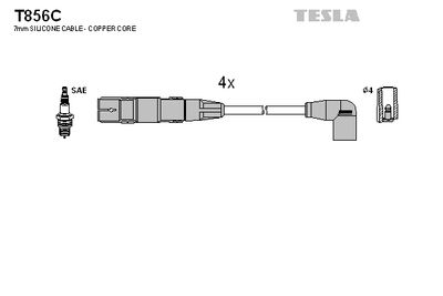 Комплект проводов зажигания TESLA T856C для VW BORA