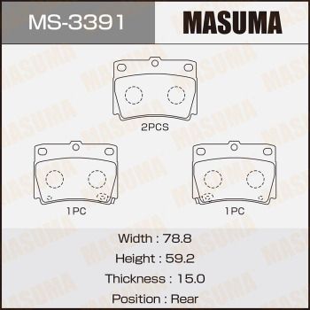 Комплект тормозных колодок MASUMA MS-3391 для MITSUBISHI PAJERO