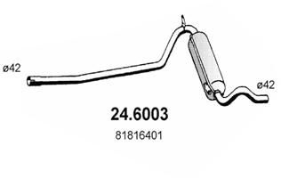 ASSO 24.6003 Глушитель выхлопных газов  для LANCIA FULVIA купе (818_) 1.3 (818.630, 818.650)