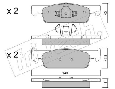 Sada brzdových destiček, kotoučová brzda fri.tech. 991.0