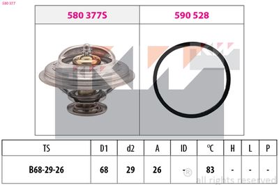 TERMOSTAT LICHID RACIRE KW 580377