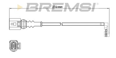 Сигнализатор, износ тормозных колодок BREMSI WI0974 для MAN TGE