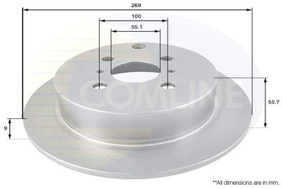 Тормозной диск COMLINE ADC01104 для BYD F3R