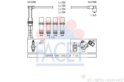 Комплект проводов зажигания FACET 4.9607 для ALFA ROMEO 156