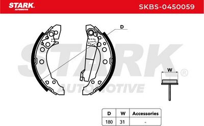 комплект спирачна челюст STARK SKBS-0450059