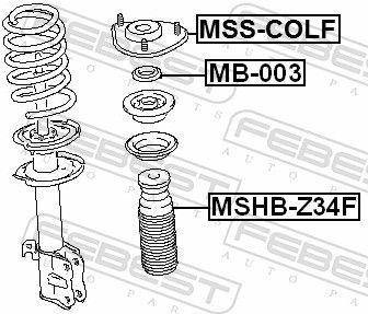 Rolling Bearing, suspension strut support mount MB-003