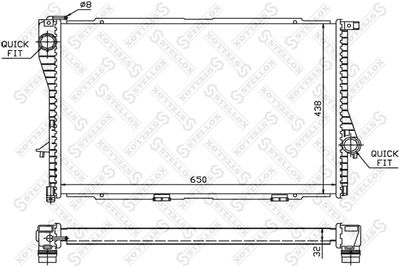 Радиатор, охлаждение двигателя STELLOX 10-25044-SX для BMW 7