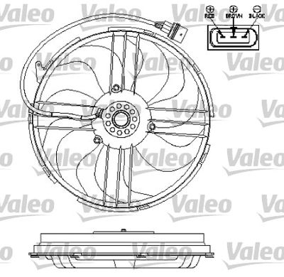 Вентилятор, охлаждение двигателя VALEO 696196 для SEAT AROSA