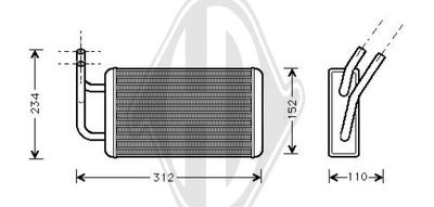 DIEDERICHS DCM1098 Радиатор печки  для FORD TRANSIT (Форд Трансит)