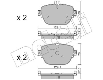 Комплект тормозных колодок, дисковый тормоз METELLI 22-1138-0 для MERCEDES-BENZ EQC