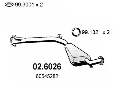ASSO 02.6026 Глушитель выхлопных газов  для LANCIA THEMA (834_) 8.32 (834FS)