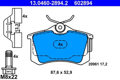 Brake Pad Set, disc brake 13.0460-2894.2