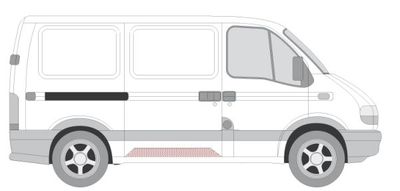 (EN) Sliding door repair kit (kanaal) past: NISSAN INTERSTAR X70  OPEL MOVANO A  RENAULT MASTER II 07.98-11.10