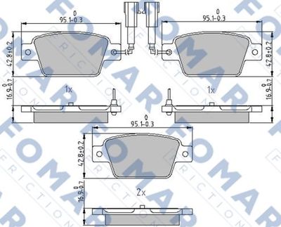 Комплект тормозных колодок, дисковый тормоз FOMAR Friction FO 239381 для LANCIA DELTA