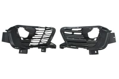 Voorbumper afdekking Voor Links/Rechts (set, met mistlampgaten, plastic, zwart) past: PEUGEOT 308 II 06.17-06.21