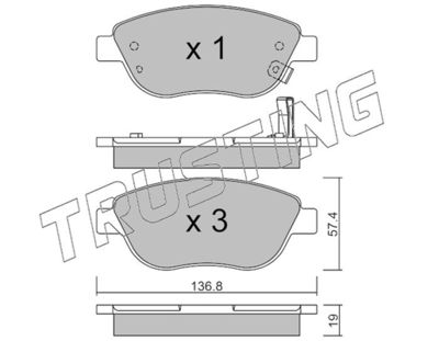 TRUSTING 331.2 Тормозные колодки и сигнализаторы для OPEL CORSA D (S07) 1.3 CDTI (L08, L68)