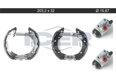 ICER 79KT0149 C Ремкомплект барабанных колодок  для HYUNDAI i10 (Хендай И10)