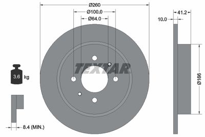TEXTAR 92171203 Тормозные диски  для PROTON  (Протон Wира)